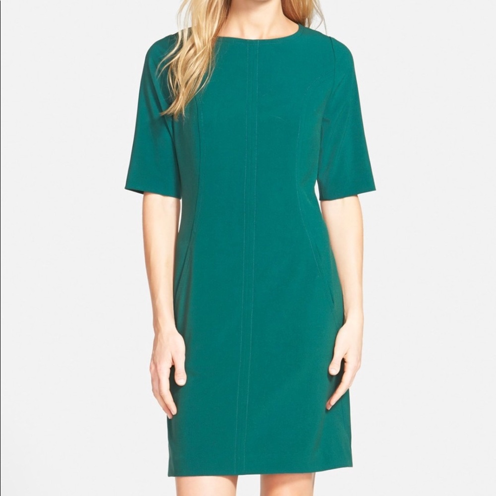 Tahari A Line dress (emerald green) size 2